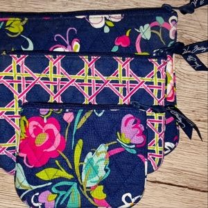 Vera bradley trio cosmetic bags